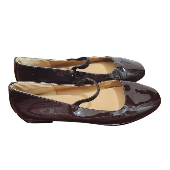 Madewell Greta Ballet Flats Patent Leather Mary Jane Brown Burgundy Womens Sze 8 - Picture 5 of 13